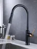 Kitchen Faucets Faucet Black Pull-out 304 Stainless Steel And Cold Water Lead-free Single Hole