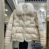 Parka da donna Autunno Inverno Moda Donna Piumino d'anatra Allentato Vintage Parka Capispalla Collo in pelliccia Donna Puffer Coat Donna VM47