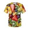 Männer T Shirts 2023 Sommer Mode Obst Muster T-shirt Personalisierte Hip Hop 3D Druck Rundhals Tops