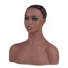 USA Warehouse Bezpłatny statek 2PCS/partia Najwyższa jakość Kobieta Różne skórki Peruki Wyświetla głowa manekina z makijażem Mainkin Head