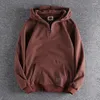 Hunting Jackets High Weight Autumn And Winter Men's Plush Thickened Half Open Collar Worn-Out Hooded Sweater Top