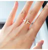 Simplicité CNC Desinger Tiff Bague Mode Femme Titane Acier Plaqué Or Rose Couples En Gros