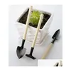 Spade Shovel 1 Setis3 Pcs Mini Ferramentas de Jardim Kit Pequeno Pá Ancinho Spade Wood Handle Cabeça de Metal Crianças Jardineiro Jardinagem Planta Ferramenta Ho Dh9Di