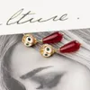 Schmuck-Designer-Tropfen-Ohrringe mit farbigem Diamant und eingelegter Eule, niedlich, frisch, süß, lustig, weiblich