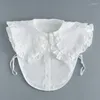 Laços de algodão camisa colar destacável para mulheres terno lapela falso branco falso blusa neckwear camisola acessórios de vestuário