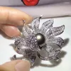 Broszki meibapj 12 mm Big Natural Black Pearl Flower Brooch Brooch Mash