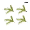 Dekorativa blommor 10st/Lot Pine Branches Christmas Ornament Artificial Flower Branch Party Wedding Home Handgjorda Diy Bouquet Presentlåda