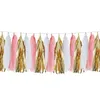 Party Decoration 5 Pc PET Paper Tassel Garland Rose Gold Pink Dot Tissue Banner For Wedding Birthday DIY Hanging Decor Suppliers