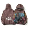 Cotton Coat Co Branded Rrr Brown Old Graffiti Letter Hoodie