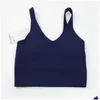 Yoga outfit Lu-088 Women Sports Yoga Bra Y Tank top tight Vest med bröstkudde ingen smörig mjuk atletisk fitnesskläder anpassad logotyp spor dh8h2