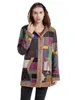 Women's Wool Blends Winter Vintage Women Coat Warm Printing Thick Fleece Hooded Plush Coat Casual Retro Coat Ladies Outwear Loose Jacket For Women 231020