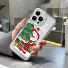 Handyhüllen Niedlicher Cartoon Weihnachtsmann Elch Schneemann Weihnachten Klare Hülle für iPhone 14 Pro Max 13 Mini XS XR X 7 8 Plus Soft Cover 231021