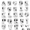 Charms Letter Alphabet A-Z Sier Plated Bead Fit Original Bracelet Pendant Beads For Jewelry Making Drop Delivery Findings Components Dhsd0