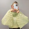 Women's Sweaters Round Neck Flared Sleeves Sweater 23 Autumn Fashion Gradient Green Pullovers Knit