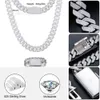 Herrsmycken Hip Hop 23mm Solid Sterling Sier VVS Moissanite Diamond Iced Out Cuban Link Chain Necklace