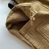 Jackets Kids Cardigan Coat algodão de manga longa Camisa de cor sólida Japão estilo Japão Spring Autumn meninas meninos Casual Casual Camisa 231020