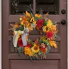 Decorative Flowers Fall Wreath For Front Door Decoration Autumn Artificial Harvest Thanksgiving Dropship