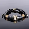 Bracelets porte-bonheur tendance tressage perles hématite bracelets crâne Bijoux corde bracelet hommes Bijoux