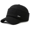 Ball Caps Winter Men's Warm Hat Thick Baseball For Men Earmuffs Hats Senior Dad's Casual Brands Snapback Cap