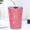 Mugs 400ml Glitter Tumbler Straw Juice Cups Vacuum Insulated Cups Stainless Steel Ice Milk Bottle Party Gift Cup Girl Travel Mug 231020