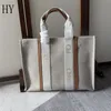 Borsa tote di lusso in legno di design Borsa a mano in pelle di tela marrone crema 7A Migliore qualità 6078 6079 6080