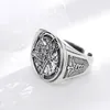 Anneaux de mariage Eudora 925 Sterling Silver Pentagram Bague réglable pour hommes Femmes Amulette Guardian Star Tetragrammaton Ring Hip Hop Bijoux Cadeau 231021