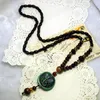 Pendentif Colliers Vintage Ethnique Strand Bois Perle Collier Pour Femmes Népal Rétro Éléphant Chandail Chaîne Automne Hiver Joker Cou Bijoux