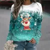 Dames Truien Dierenprint Trui Ronde hals Top Elegantie Lange mouw Herfst Winter Dames Alledaags Vintage Pullover Kerst T-shirt 231020