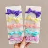 Hårtillbehör 10st/Lot Women Girls Candy Colored Bowknot pannband för barn Hög Elastiska Scrunchies Hönsvagnar