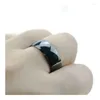 Cluster Rings Stainless Steel For Women And Men Fashion High Quality Mirror Polished Curved Smooth Ring Black Gold Color 8MM Wholesale