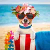 Dog Apparel European American Pet Headwear Seaside Resort Halloween Wreath Wedding Ornaments Beach Flower