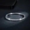 Bangle Knobspin D VVS1 Full 4 mm Bransles Certyfikowana S925 Sterling Sliver Pleated Bracelets For Women Party Prezentacja 231020