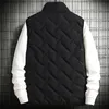 Gilet da uomo Giacca invernale calda Gilet senza maniche con cerniera Tinta unita Casual Cotone imbottito Colletto rialzato ispessito Usura esterna 231020