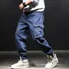 Sweats à capuche pour hommes Sweatshirts Idopy Jeans cargo pour hommes Hip Hop Street Style Coupe ample Multi poches Plus Taille Pantalon en denim Pantalon pour Hipster 29-42 231021