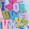Notions Iron On Letter A-Z Chenillees Embroidered Alphabet Appliques For Decorate Repair Hats Sweater Jacket Bags Drop Delivery