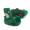 Primeros caminantes nacidos zapatos de bebé calcetines de santa claus para niño antideslizante suela suave cálido todler infantil caminando 231020