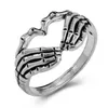 Cluster Ringen Vintage Ghost Finger Voor Vrouwen Mannen Tieners Retro Klassieke Open End Verstelbare Hell Claw Statement Ring Mode-sieraden