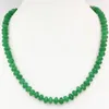 Łańcuchy Kamień naturalny 5 8 mm Abacus Green Malaysia Jades Chalcedony Kulki Choker łańcuch Naszyjnik