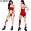 Noel 3D baskı cosplay kostümü seksi dantel şerit desen tulum bodysuit yetişkin karnaval parti giyim monos mujer