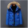 Canadian Mens Down Parkas Jackets Winter Travail Veste Veste extérieure épaissis épaissie chaude Garder le couple en direct Broadcast Goose Coat Jacketstop