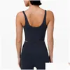 Yoga-Outfit Lu-088 Classic Fitness Damen Yoga-BH Butterweiche Damen Sport Tank Gym Crop Weste Schönheit Rücken stoßfest mit abnehmbarem Ch Dhcyd