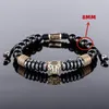 Bracelets porte-bonheur tendance tressage perles hématite bracelets crâne Bijoux corde bracelet hommes Bijoux