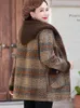 Trenchs de femmes Manteaux de femme d'âge moyen Manteau d'hiver Parkas Tweed Manteau de laine Polaire Épaissir Veste rembourrée en coton Femme Oversize Chaud