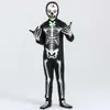 Cosplay Jumpsuit Scary Skeleton Costume Zombie Outfit with Glow-in-the-dark Carnival Party Dress Boys Girls Kids