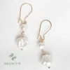 Orecchini pendenti 11-12mm Barocco naturale Perla d'acqua dolce Gioielli Accessori affascinanti Earbob Matrimonio Vera moda Regalo irregolare