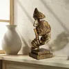 Dekorativa objekt Figurer OUBU 27CM HESCIN SIALENCE IS GOLDEN MASK STATUE Abstrakt Art Ornament Sculpture Statuette Office Vintage Home Decoration 231021