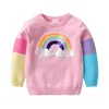 Cardigan 2 8T Toddler Kid Baby Girl Winter Clothes Sequin Rainbow Girls Sweater Elegant Infant Knit Pullover Top Childrens Warm Knitwear 231021