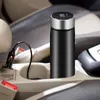 Muggar Portable Car Heat Cup Car Heated Mug Tumbler Smart Cup Heater Electric uppvärmd resemugg för kaffemjölkvatten varmare resor 231020