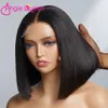 Lace Wigs Bob Wig Straight Transparent Lace Front Human Hair Wigs For Women PrePlucked Brazilian Frontal with Baby Hair 4x4 Closure Wig 231020