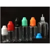 Bouteilles d'emballage Bouteille compte-gouttes pour animaux de compagnie en gros avec bouchons colorés à l'épreuve des enfants, pointes longues et fines, bouteilles d'aiguille en plastique transparent 5 ml 10 ml 1 Dhqnk